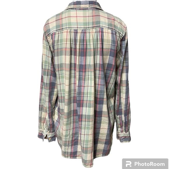Ralph Lauren Denim Supply Large Plaid Button Down Flannel Shirt Long Sleeve Med - Picture 2 of 6